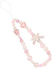 Jowxsx Pink Cute Strawberry Phone Charms Strap, Cell Aesthetic...