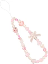 Jowxsx Pink Cute Strawberry Phone Charms Strap, Cell Aesthetic... 