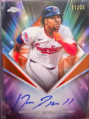 2026 Topps Chrome Jose Ramirez Guardians 75th Diamond Auto 75D-RA /25