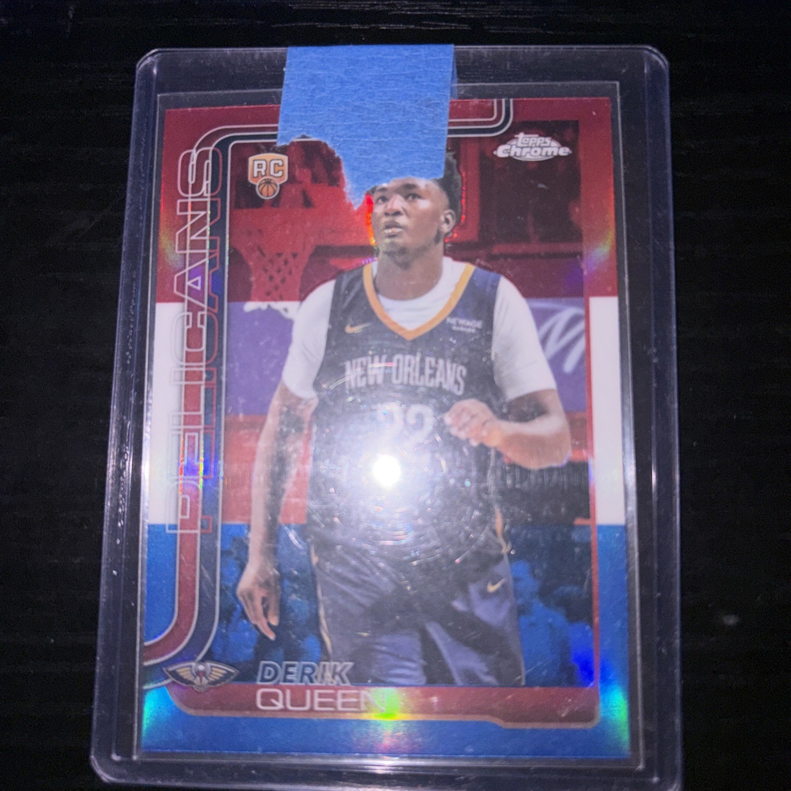 2025-26 Topps Chrome #263 Derik Queen Red White & Blue Refractor RC Pelicans🔥🔥