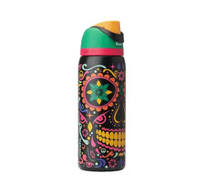 Ovalafrisseps 32-ounce sugar skull glowing GITD cup-shaped insulated bottle