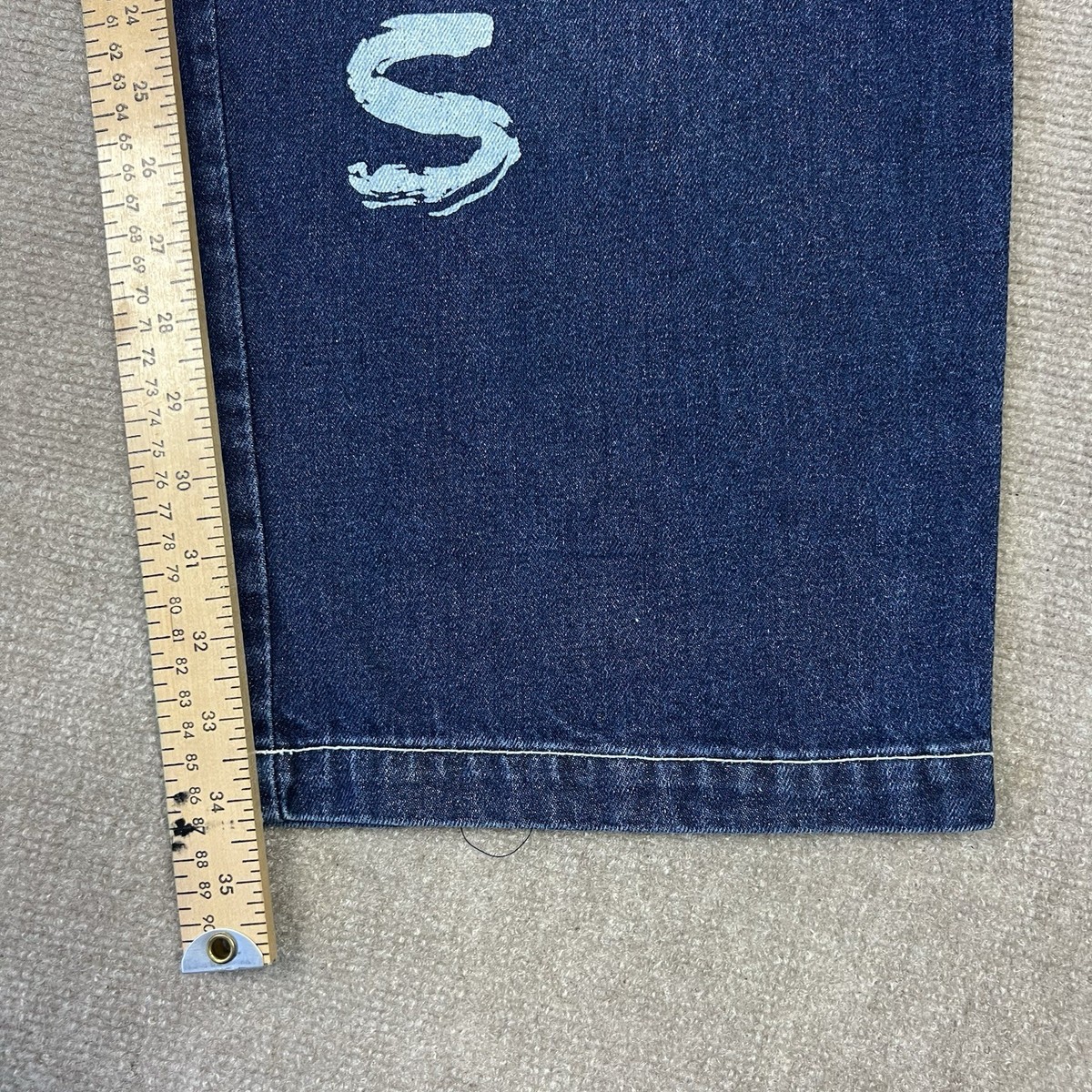 Vintage Y2K Fam Score Baggy Denim Jeans Men 36x34 Wide Leg Loose