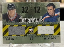 ROB RAY / MICK VUKOTA 2013-14 In the Game Enforcers II COMBATANTS Jerseys