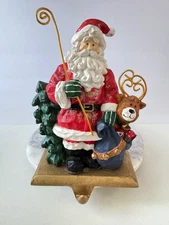 Chrismas Stocking Hanger for Matel Base Santa Claus With Gift  bag And  Reindeer