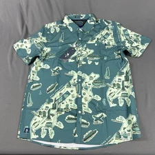 William Murray Golf Sport Shirt Polo Downtown Print SS Large Green NWT MSRP $95