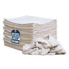 New White Terry Towels - 5 LB Box 100 Cotton Cleaning Rags 20x20