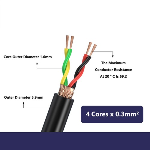0.3mm²-2.5mm² RVSP Double Twisted Shielded Cable 485 Signal Wire 2/4/6/8 Cores - Picture 19 of 28
