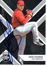 Jose Suarez Los Angeles Angels 2018 Panini Elite Signed Card