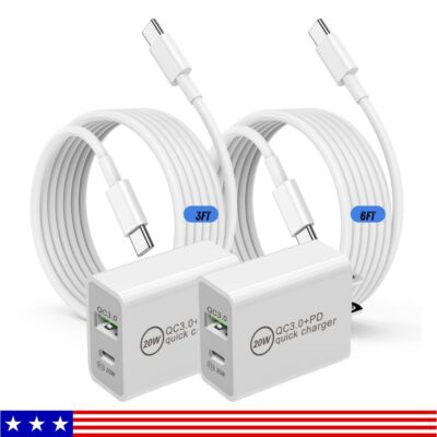 Fast Quick Charge QC 3.0 USB Wall Charger US Plug USB Cable For iPhone/Samsung