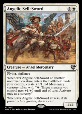 *MtG: 4x  ANGELIC SELL-SWORD - Commander: Outlaws of Thunder Junction Rare*