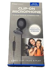 Prime Connect Lavalier Lapel Microphone 3.5mm Jack Clip-On For Phone PC 1.5m