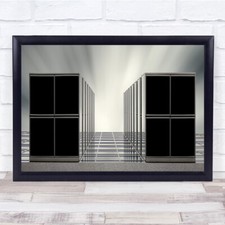 Image of Black & White Terraces Wall Sky Abstraction Abstract Mood Black Squares Print