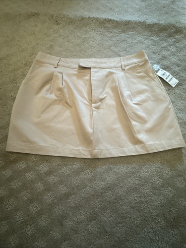 Minifalda de algodón plisada de sarga beige Bar III. Talla M. ¡NUEVO CON ETIQUETAS! - Imagen 2 de 12