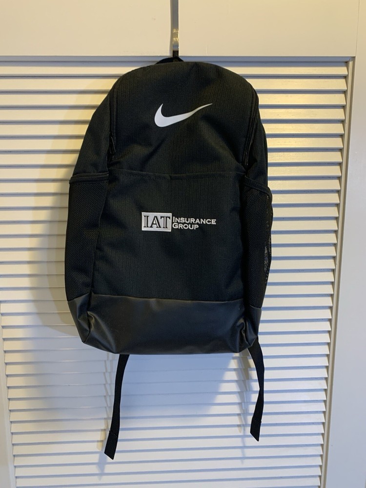 Nike Brasilia Medium Backpack Black Logo IAT Insurance Group