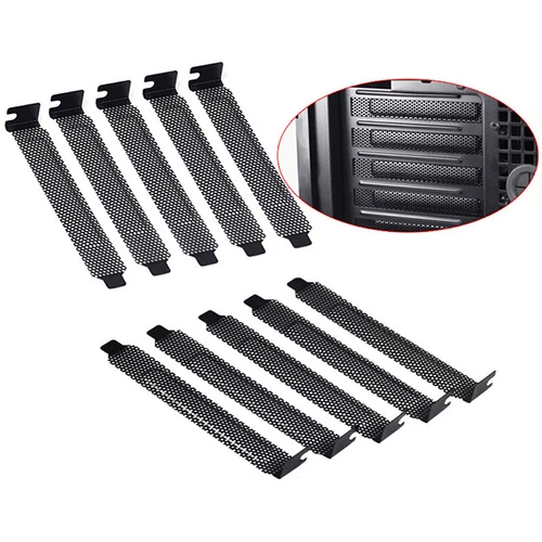 10Pcs New black PCI slot cover dust filter blanking plate hard steFY MB