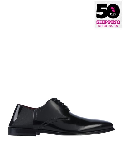 RRP €810 DOLCE & GABBANA Leather Derby Shoes EU39 UK5 US6 Collapsible Topline