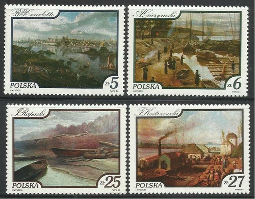Polen - 1984 4v. MNH Canaletto Gemälde Kunst Schiffe Fluss