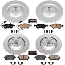CRK5746 Powerstop Brake Disc and Pad Kits 4-Wheel Set Front & Rear for Audi