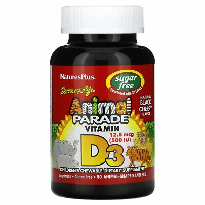 Nature's Plus, Vitamin D3,12,5 mcg (500 IE), 90 tierförmige Tabletten