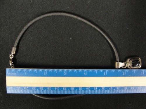 Avery Sterlingsilber & Mexiko schwarzer Onyx Anhänger an Leder Halsreif Halskette - Bild 7 von 7