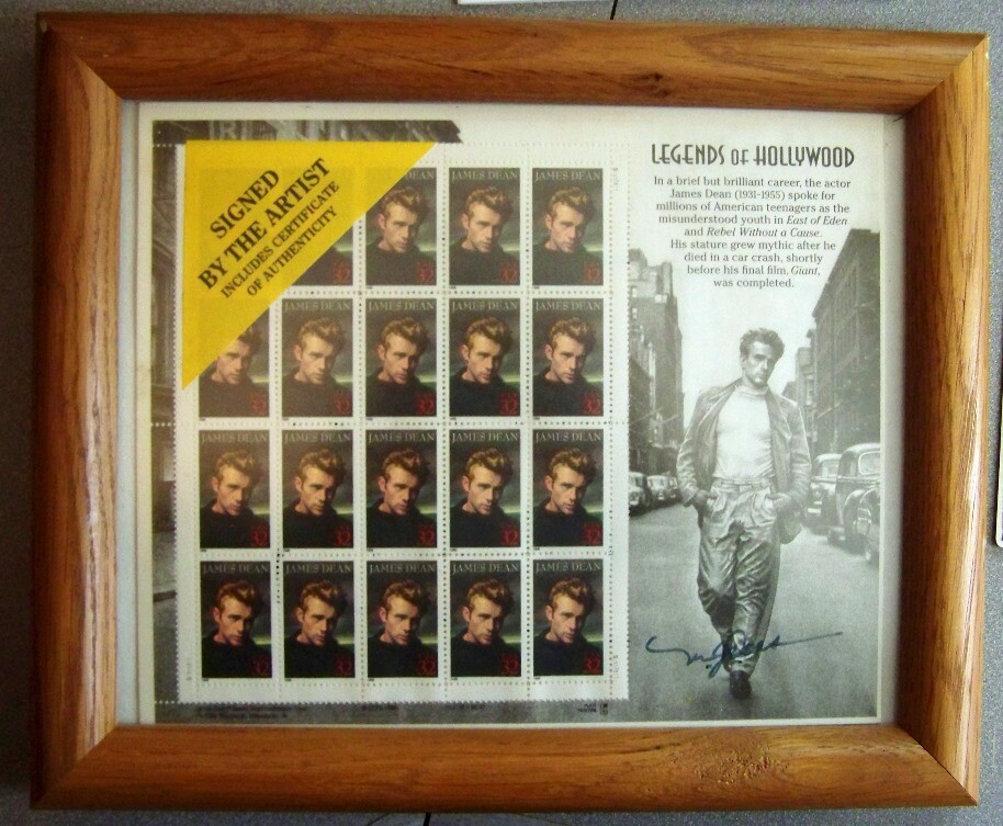 James Dean 切手シート　レア LEGENDS OF HOLLYWOOD JAMES DEAN 9X11 SIGNED 32¢ USPS USA STAMP