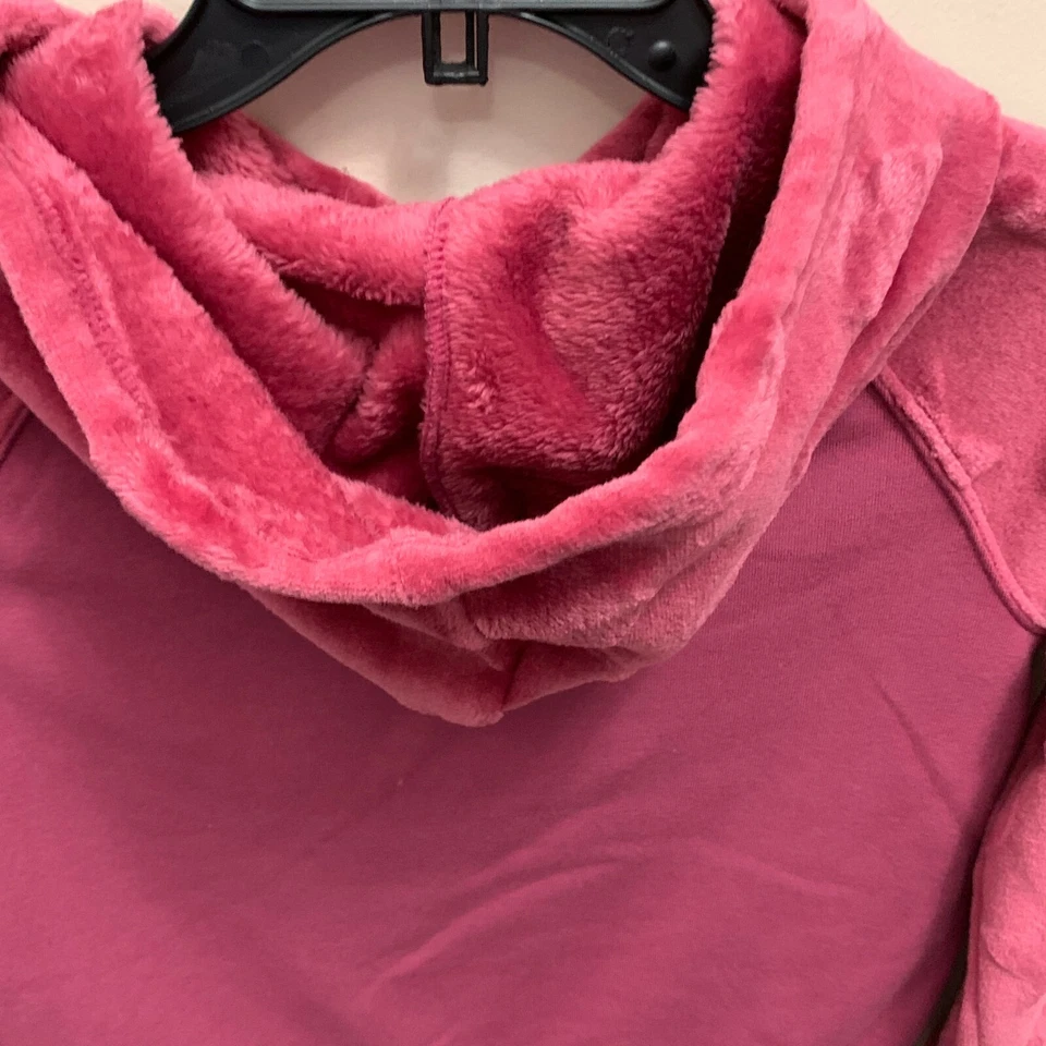 NEW Size L(14) GUESS Jacket Hoodie Girls Moon Stars Pink Faux Fur Hooded $42 Z1 - Image 4 of 4