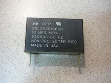 I/M Metallized Propylene Film Capacitor 10uF 10% 250V 60Hz **NEW** Qty.1