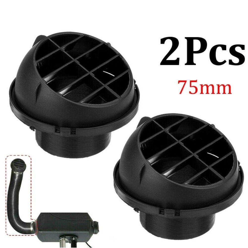 Autoheizung Entlüftungsauslass 2Pcs Kunststoff Luftauslass Schwarz 360 Grad
