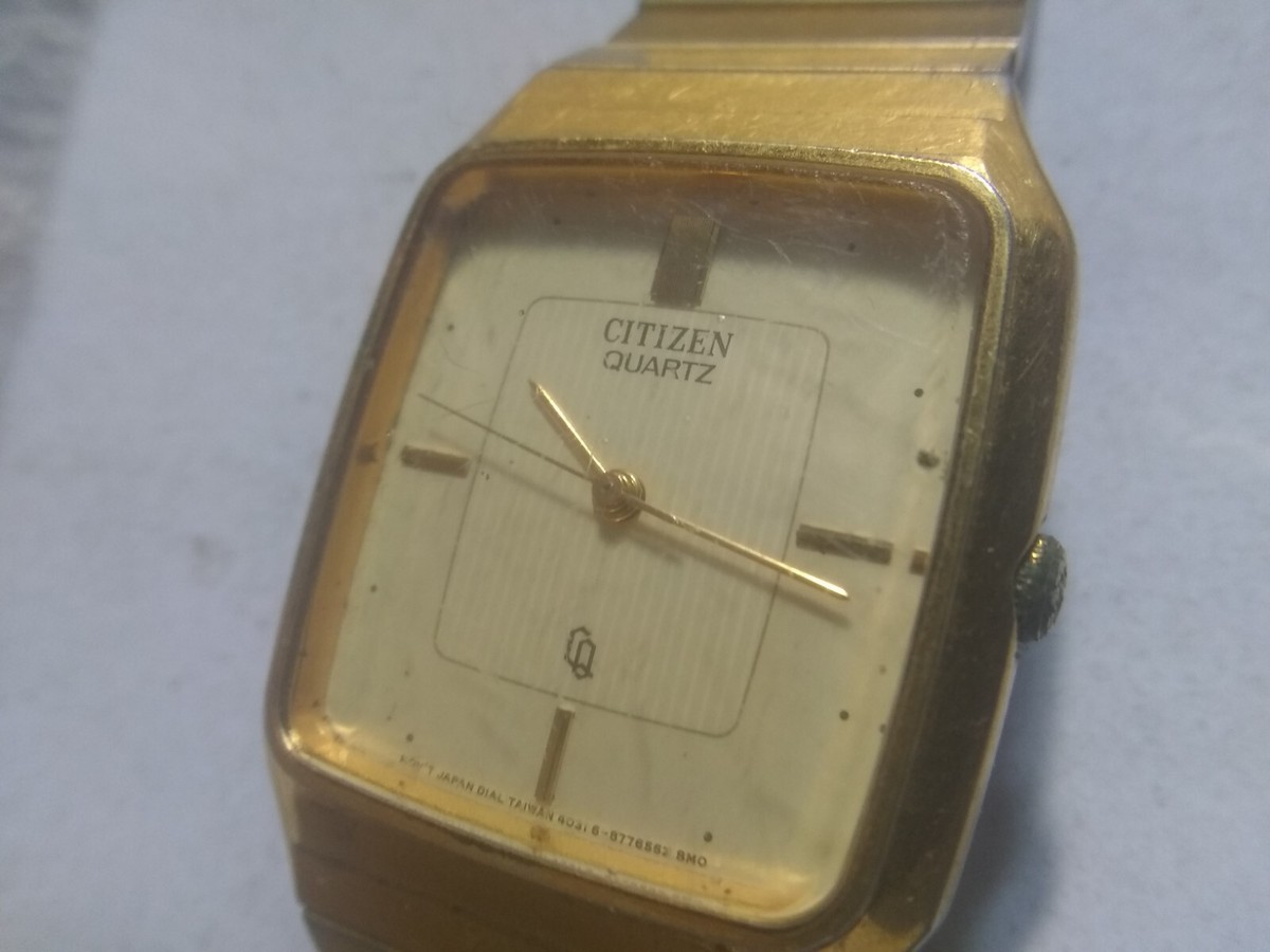 Citizen Quartz Men CQ 4031-893514 Gold Stainless Adj Gold Band Bat