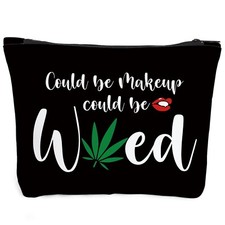 Makeup Bag, Travel Cosmetic Bag, For Women Best Friends Sister Funny Weed Gif...