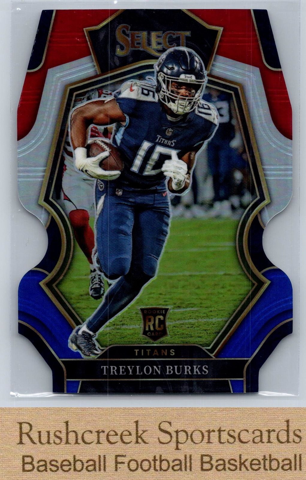 2022 Panini Select #195 Treylon Burks RC Rookie Red and Blue Prizm Die Cut