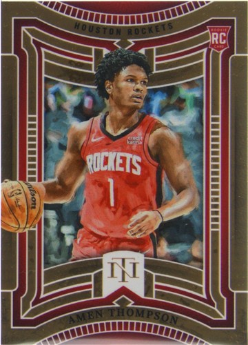 2023-24 Panini National Treasures Amen Thompson RC Quad Patch Auto 