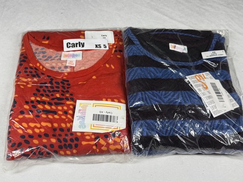 2 Women's LuLaRoe Carly High Low Summer Casual Short Sleeve Dress Size XS 5