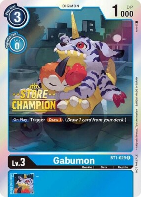 Gabumon Store Champion Foil - BT1-029 - NM - Digimon TCG