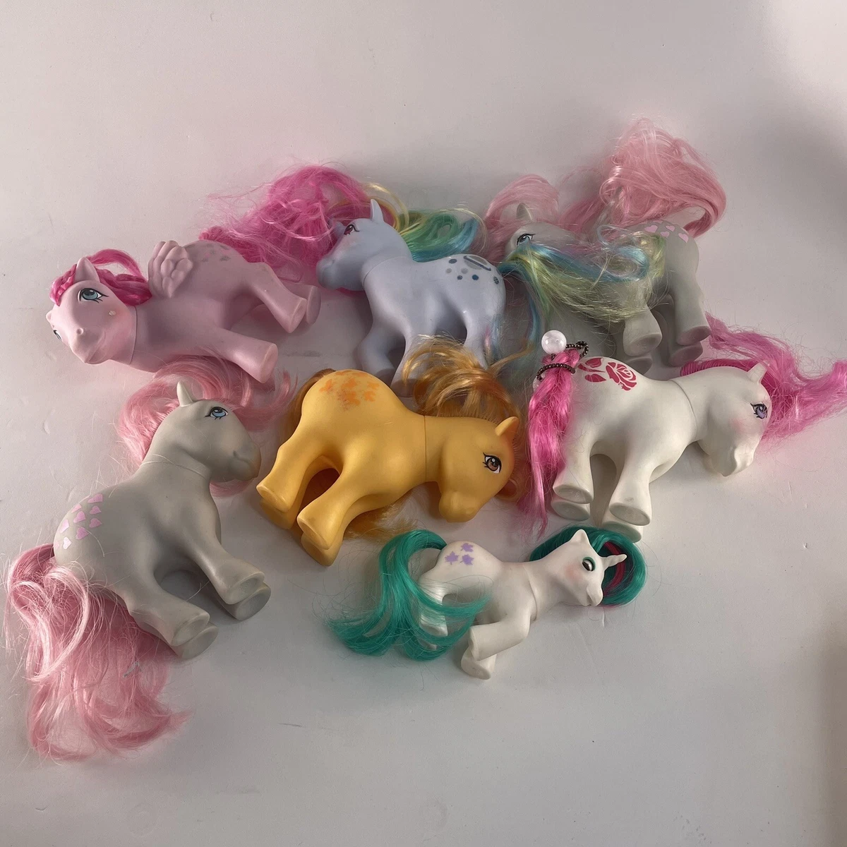 My Little Pony Instant Collection 4 My Little Ponies Unicorn Toys Pink  Rainbow Purple Blue Hair Horse Toy Vintage Pony Toys 80s Toys 