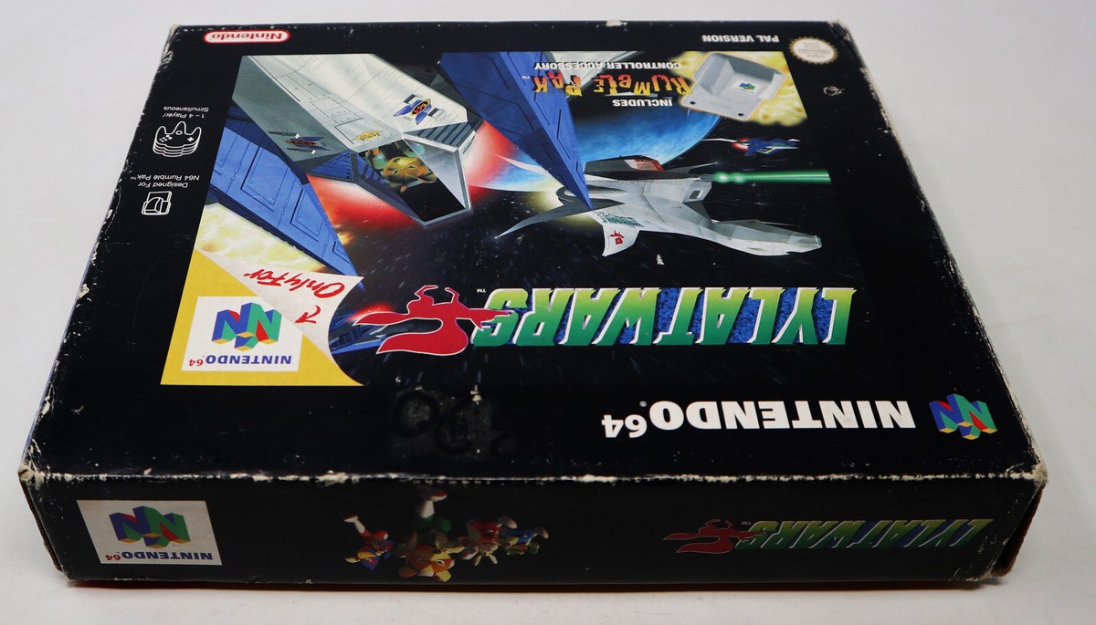 VINTAGE 1997 NINTENDO 64 N64 LYLAT WARS VIDEO GAME + RUMBLE PAK