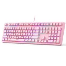 AUKEY Mechanical Gaming Keyboard 108KEY - Pink