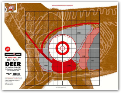 Life Size Deer Vital Organ Sight in Double Lung Shot - 19X25 Inch Paper Large...