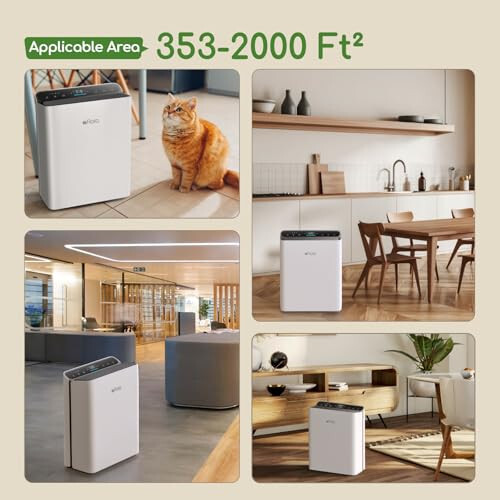 High-Capacity Air Purifier for Large Rooms Up to 2000Ft² with PM2.5 Monitoring