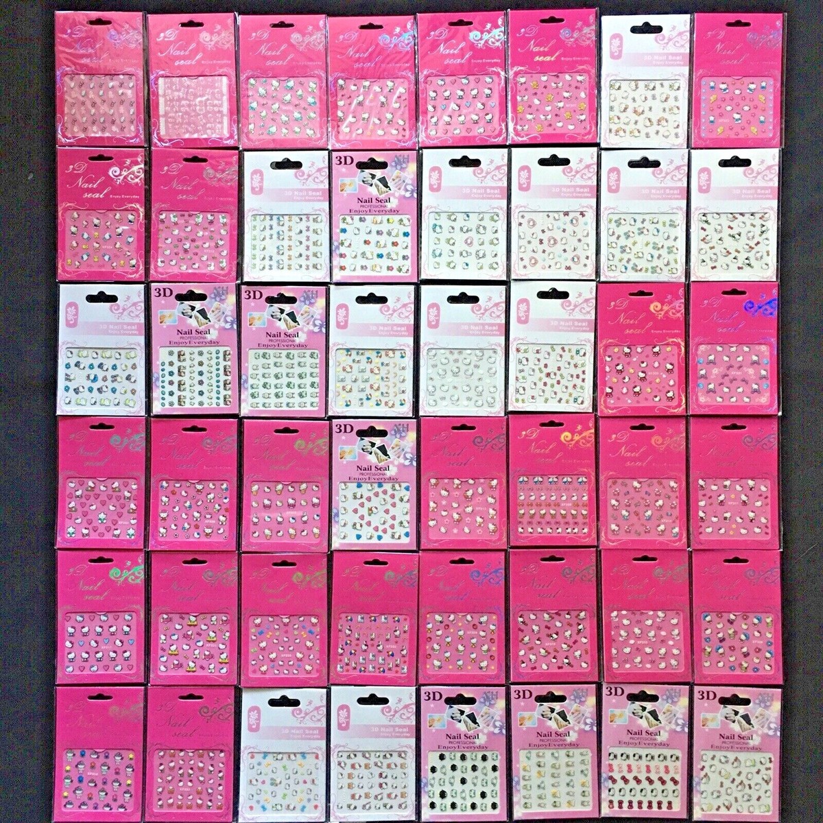 Set Of 46 Design Hello Kitty 3D Glitter Nail Sticker Nail Art 