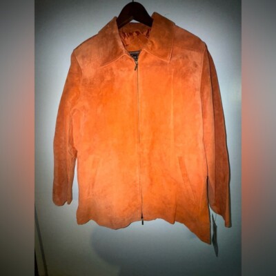 NWT Terry Lewis M Coral 100% Leather Jacket Coat