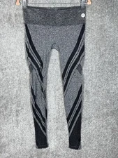 Pure Barre Pull On Leggings Women Size Medium USA Made Gray Black Stretch