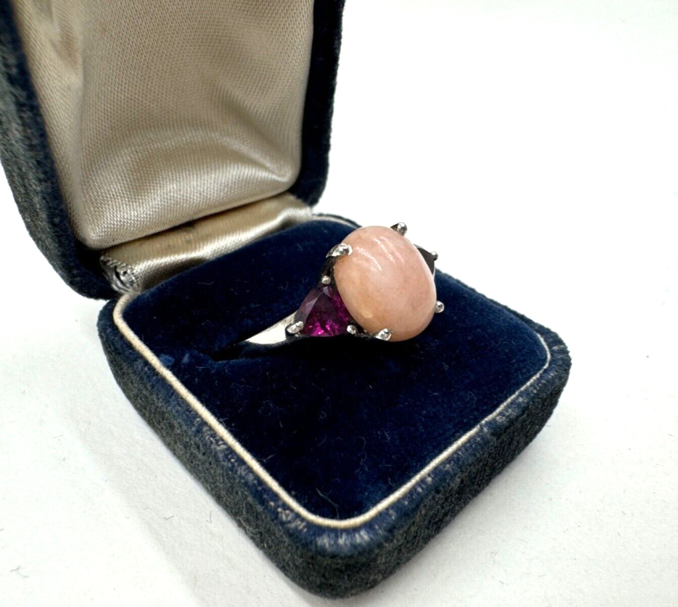 GORGEOUS PINK OPAL CAB TRIANGULAR CUT NATURAL GAR… - image 5