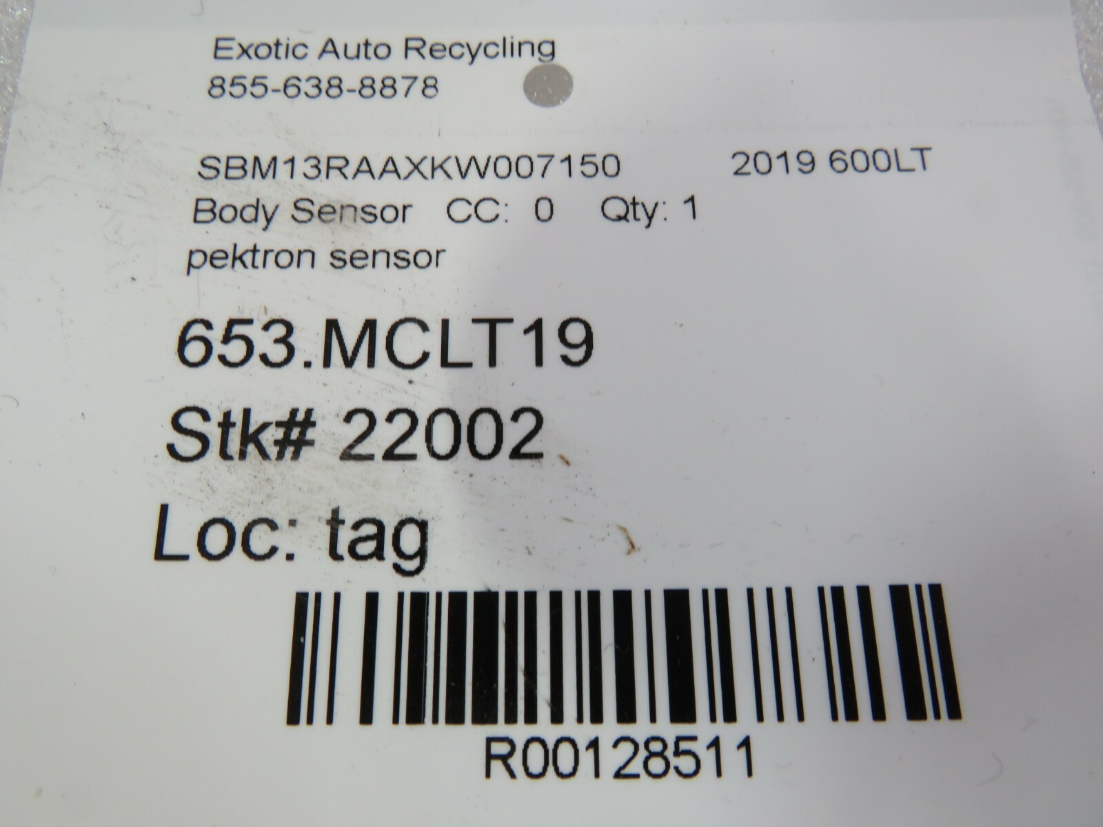 McLaren 600LT, Pektron Sensor, Used