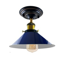 Flush Mount Ceiling Light Metal Cone Shade Retro E27 Kitchen Hall Lamp
