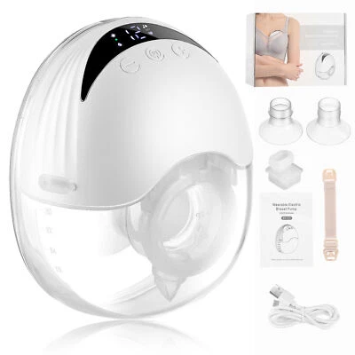 Electric Wearable Double Breast Pump Portable Rechargeable 12 Suction Level