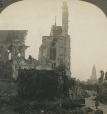 RUINS OF SOISSONS ANT CATHEDRALS. FRANCE. STEREOVIEW.