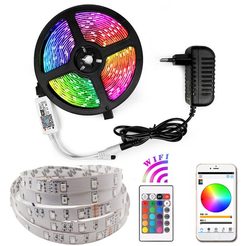 2835 RGB 5M DC12V Ribbon diode led Strips Light Flexible IR WIFI Controller