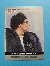 JIM PLUNKETT 1990 PRO SET MVP FOOTBALL CARD # 15 E9787