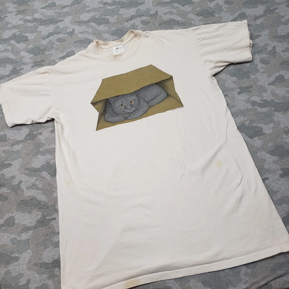 复古 Hep Cat Nashville Top 女式均码象牙色短袖单针 — 第 2/4 张图片